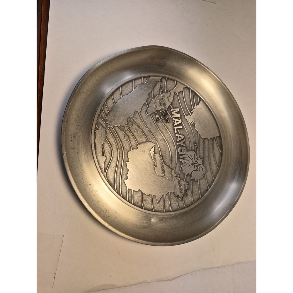 Silver Pewter Plate Malaysia Souvenir Plate Selangor Read Description Please